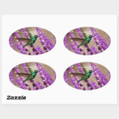 Geweihe des Glaubens Sparkling Violet Ohren Hummin Ovaler Aufkleber (Blatt)