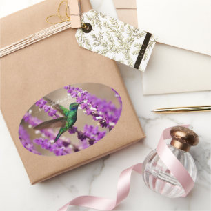 Geweihe des Glaubens Sparkling Violet Ohren Hummin Ovaler Aufkleber