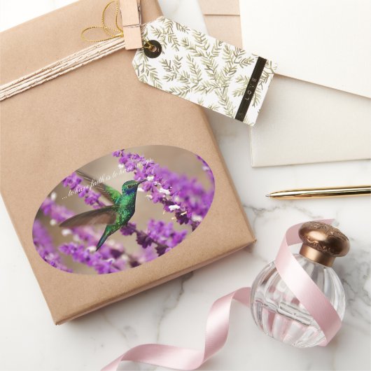 Geweihe des Glaubens Sparkling Violet Ohren Hummin Ovaler Aufkleber (Schenken)