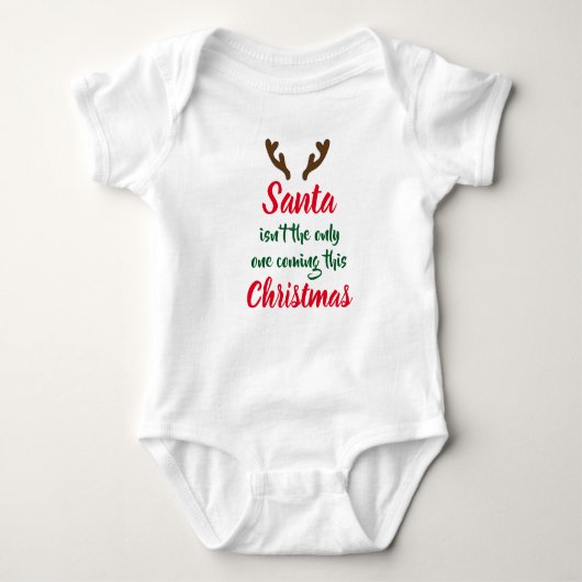 Geweihe - Weihnachtsbaby-Mitteilung Baby Strampler (Vorderseite)