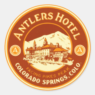 GeweihHotel Runder Aufkleber