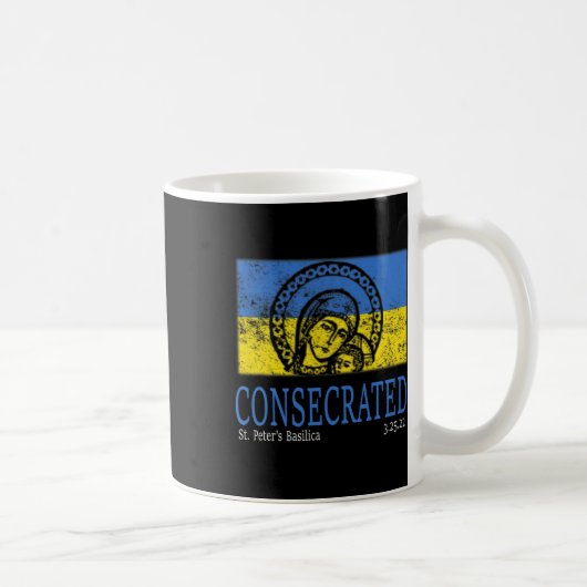 Geweihte Ukraine Unbeflecktes Herz Mariä Kaffeetasse (Rechts)
