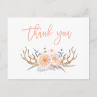 Geweihten Federn Dankeschön Karte, Baby Dusche