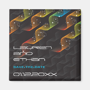 Gewellte abstrakte Drehung   01 * Save the Date Magnet