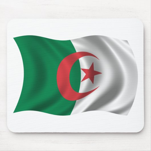 Gewellte Algerien-Flagge Mousepad (Vorne)