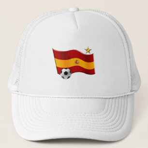 Gewellte Flagge von Spanien-Stern kaut Truckerkappe