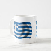 Gewellte Griechenland-Flagge Kaffeetasse (Vorderseite Links)