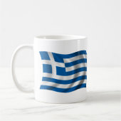 Gewellte Griechenland-Flagge Kaffeetasse (Links)