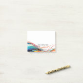 Gewellte Linien moderne Wissenschaft und Post-it Klebezettel (Auf Schreibtisch)