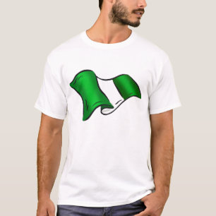 Gewellte nigerische Flagge für Nigeria-Bewunderer T-Shirt
