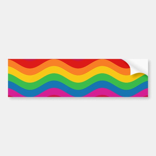 Gewellte Regenbogen-Streifen Autoaufkleber (Vorne)