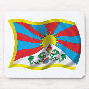 Gewellte Tibet-Flagge Mousepad