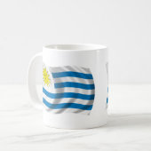 Gewellte Uruguay-Flagge Kaffeetasse (Vorderseite Links)