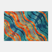 Gewelltes Stammes- ethnisches Boho Muster Fußmatte (Vorderseite)