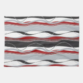 Gewelltes vertikale Streifen-rotes Schwarz-weißes Handtuch (Horizontal)