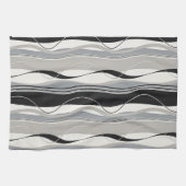 Gewelltes vertikale Streifen-Schwarz-Grau u. Weiß Handtuch (Horizontal)
