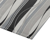 Gewelltes vertikale Streifen-Schwarz-Grau u. Weiß Schneidebrett (Ecke)