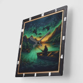 Gewendeter Outdoorsman Quadratische Wanduhr (Winkel)