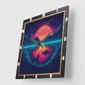 Gewendetes Leder Quadratische Wanduhr (Winkel)