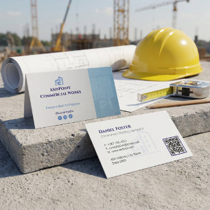 Gewerbliche Bauunternehmer Grau Minimalistisch Visitenkarte