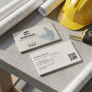 Gewerbliche Bauunternehmer   Graue Skizze Visitenkarte