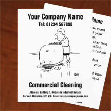 Gewerbliche Reinigung Cartoon-Design Flyer