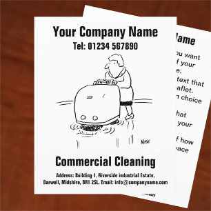 Gewerbliche Reinigung Cartoon-Design Flyer