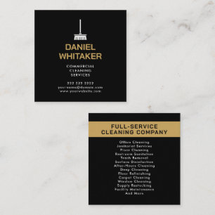 Gewerbliche Reinigungsdienstleistungen Black & Gol Quadratische Visitenkarte