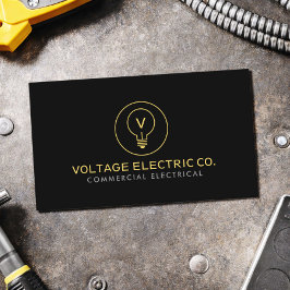 Gewerblicher Elektriker Professional Black Visitenkarte