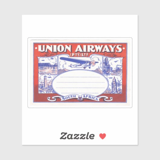 Gewerkschaft Airways Südafrika Aufkleber (Blatt)