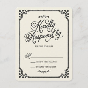 Gewerkschaft   Antwort-Karte für Hochzeiten RSVP Karte