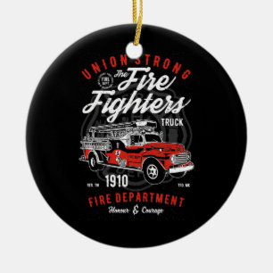 Gewerkschaft Brandbekämpfer Feuerwehrleute Feuerw Keramik Ornament