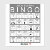 Gewerkschaft Busting Bingo Sticker (Blatt)