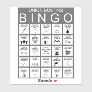 Gewerkschaft Busting Bingo Sticker