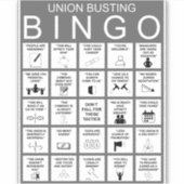 Gewerkschaft Busting Bingo Sticker (Vorderseite)
