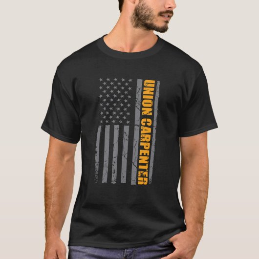 Gewerkschaft Carpenter American Flag Patriotic Lab T-Shirt (Vorderseite)