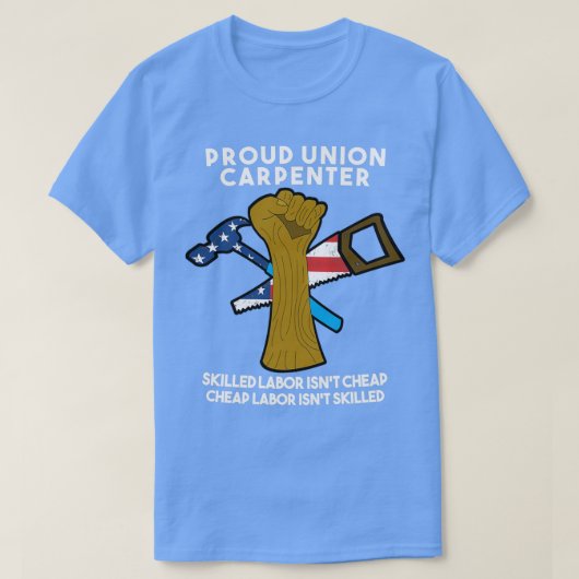 Gewerkschaft Carpenter amerikanischer Flaggenbetre T-Shirt (Design vorne)