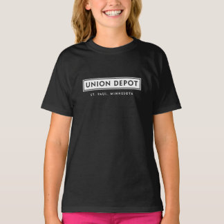 Gewerkschaft Depot Wordmark Design Black T - Shirt
