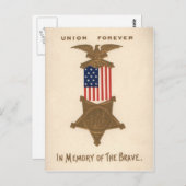 GEWERKSCHAFT der US-Fahne Ziviler Kriegsmedaillen- Postkarte (Vorne/Hinten)