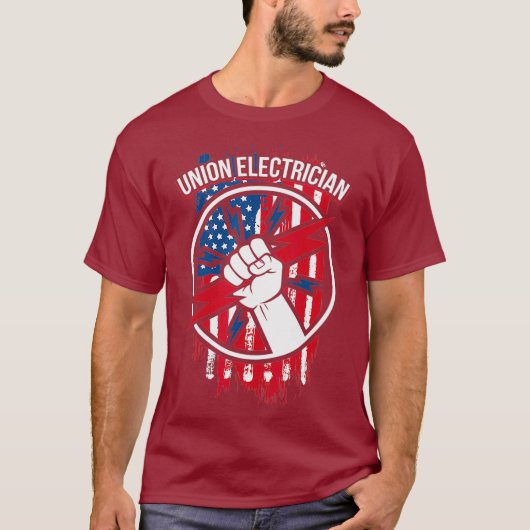 Gewerkschaft Electrician Geschenke für Amerikaner T-Shirt (Vorderseite)