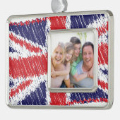 Gewerkschaft-Flag mit Scribbled Rahmen-Ornament Silber (Links)