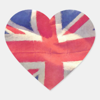 Gewerkschaft Flag oder Union Jack British Patriot Herz-Aufkleber