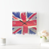 Gewerkschaft Flag oder Union Jack British Patriot Quadratische Wanduhr (Zuhause)