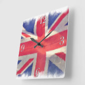 Gewerkschaft Flag oder Union Jack British Patriot Quadratische Wanduhr (Winkel)