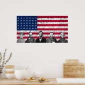 Gewerkschaft Helden und die amerikanische Flagge Poster (Küche)