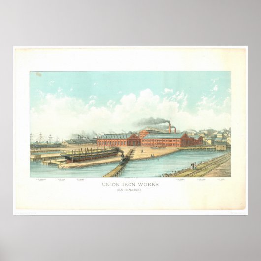Gewerkschaft Iron Works in San Francisco (1801A) Poster (Vorne)