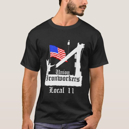 Gewerkschaft Ironworker Local 11 American Flag New T-Shirt (Vorderseite)