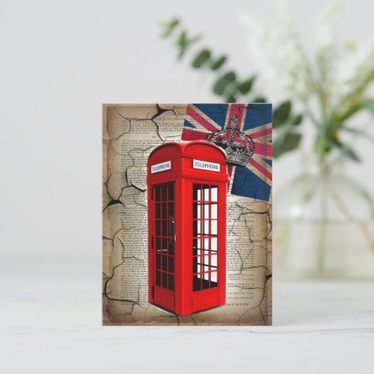 Gewerkschaft Jack Flaggenjubiläum Kronensprechkabi Postkarte (Stehend Vorderseite)