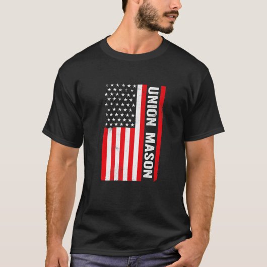 Gewerkschaft Mason American Flag T-Shirt (Vorderseite)