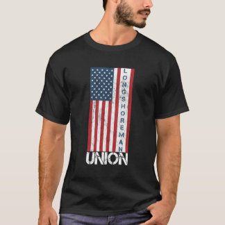 Gewerkschaft Mitglied Amerikanische Flagge Longsho T-Shirt